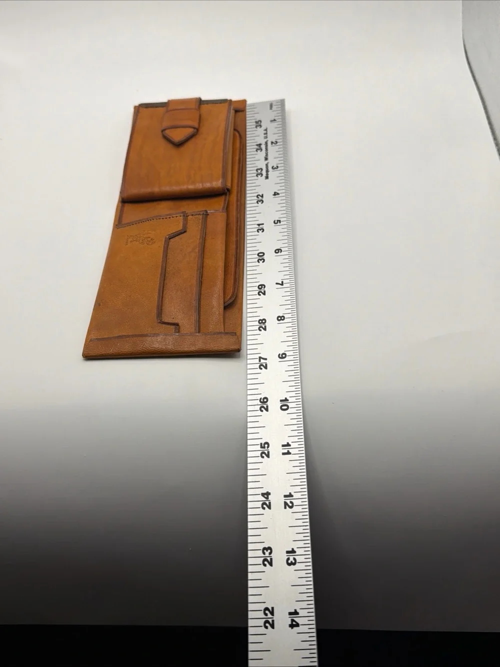 1970s Mexican Leather Bi-Fold Wallet with Card Slots
